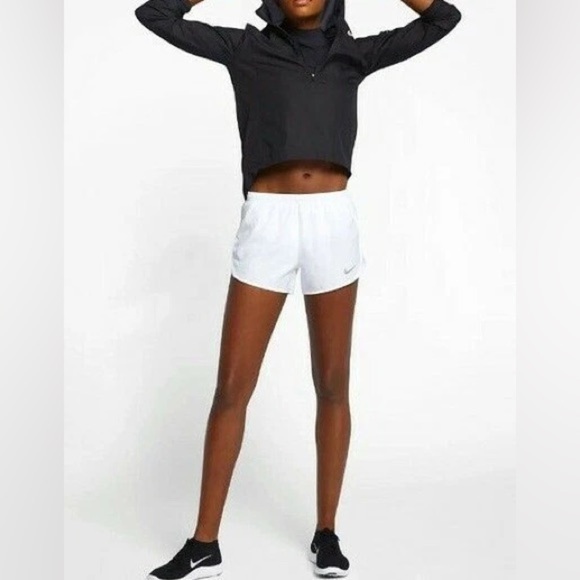 Nike Shorts Women's Size Medium White Tempo Running 3.5" Inseam Stretch Waist - Picture 4 of 10